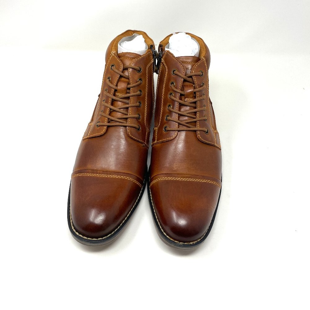 Kunsto Leather Men Boots US Size 10 Brown